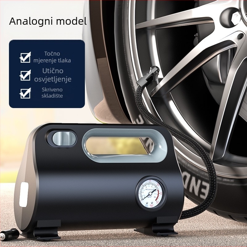 Prijenosna 12V pumpa za automobil s digitalnim zaslonom, 25 L/min, radno vrijeme 5–20 minuta, jednocilindrična