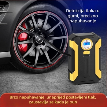 Automobilska pumpa za zrak s digitalnim zaslonom, prijenosna 12V pumpa za pneu, 120W, protok zraka 35 L/min, kabel napajanja 2,8 m