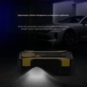 Automobilska pumpa za zrak s digitalnim zaslonom, prijenosna 12V pumpa za pneu, 120W, protok zraka 35 L/min, kabel napajanja 2,8 m