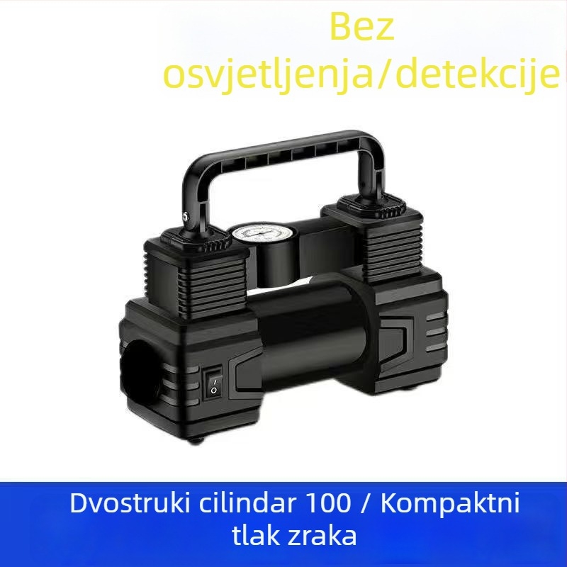12V prenosna dvostruka cilindarska visokotlačna pumpa za automobil, punjiva, LCD zaslon