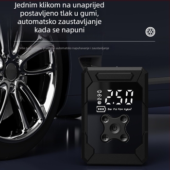 Prijenosna bežična pumpa za auto s digitalnim prikazom (7.4V, 80W, 45 L/min)