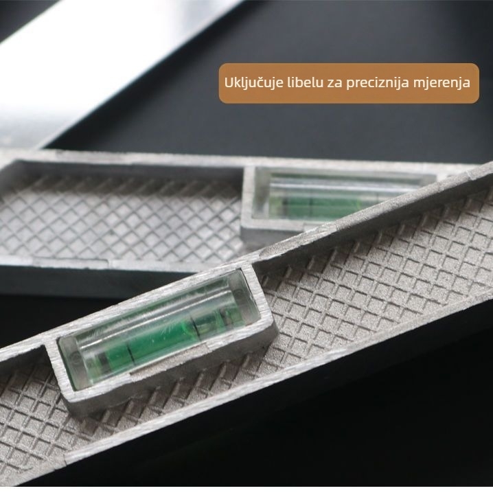 Unique trokutasti ravnalo 45° od nehrđajućeg čelika i aluminijskog legura – ravnalo za krojenje drveta s pravim kutom, visoka preciznost, višenamjensko