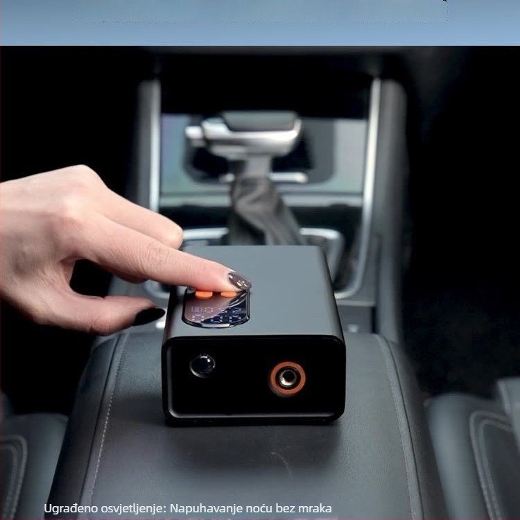 Bežična automatska ručna pumpa za automobil, prijenosna električna visokotlačna pumpa za gume s LED svjetlom
