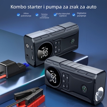 Auto-start alat s integriranim kompresorom za zrak – sve-u-jednom, 12V, 1800A, 200W, USB punjenje, protok zraka 35 L/min