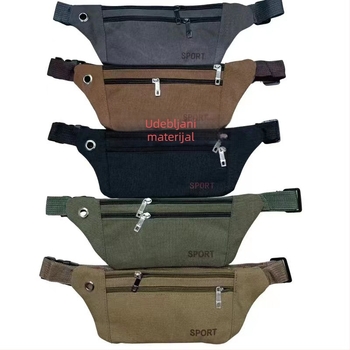 Unisex platnena pojasna torba za outdoor sportove – Crossbody stil, velika zapremina, pretinac za telefon i novčanik