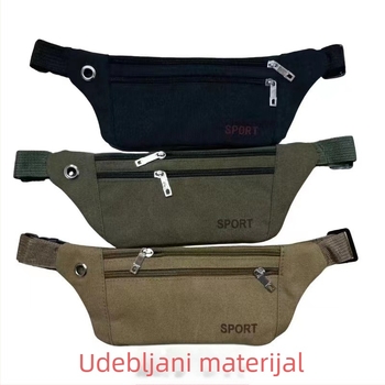 Unisex platnena pojasna torba za outdoor sportove – Crossbody stil, velika zapremina, pretinac za telefon i novčanik