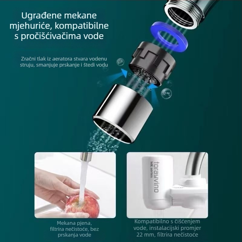Kuhinjski miješalica od mjedi, topla i hladna voda, dvostruka funkcija, kromirani završni sloj, keramički disk ventil