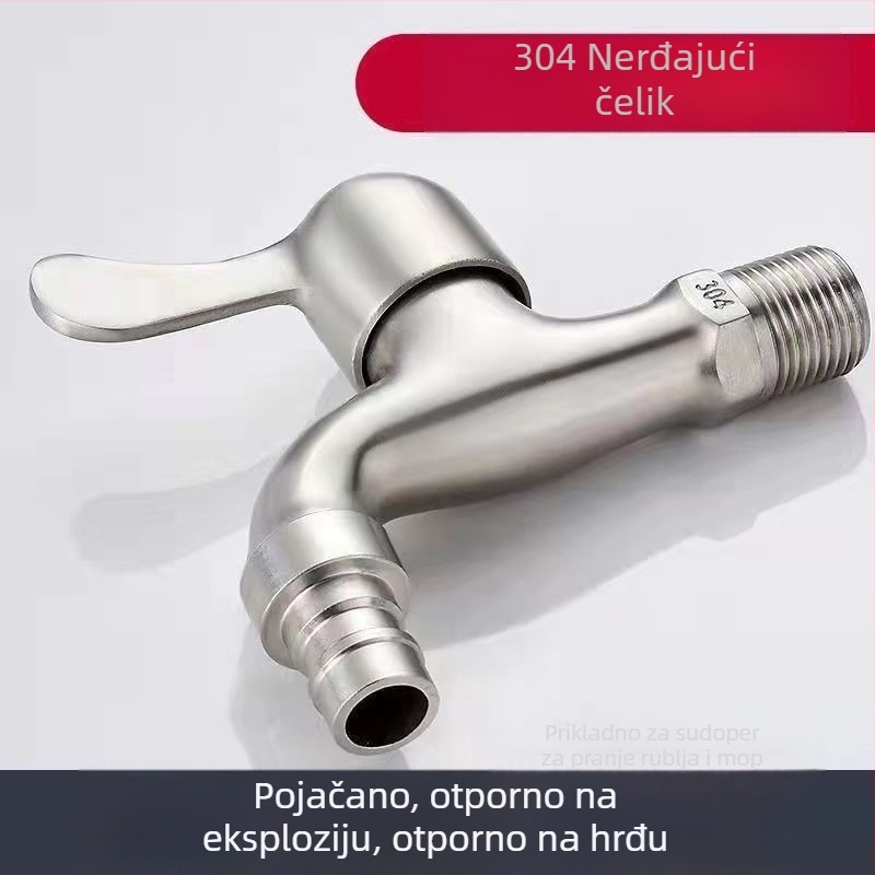 Slavina od 304 nehrđajućeg čelika za perilicu i umivaonik, električna slavina tople vode, brušeni završetak, keramički disk ventil, CE certifikat