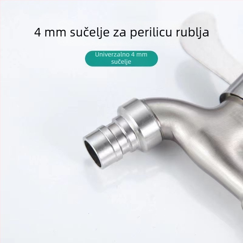 Slavina od 304 nehrđajućeg čelika za perilicu i umivaonik, električna slavina tople vode, brušeni završetak, keramički disk ventil, CE certifikat