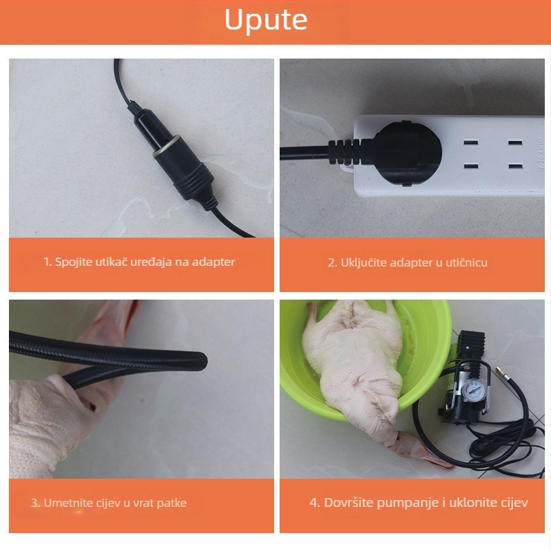 Višefunkcijska pumpa za nadimanje pečenog mesa, peradi i stoke (240V, 220W, USB, digitalni zaslon, >2 cilindri)