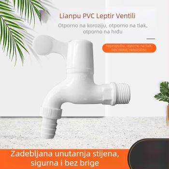 LS1 ugrađena zidna slavina za perilicu, plastično tijelo, keramčni središnji ventil s čipom, 1,6 MPa