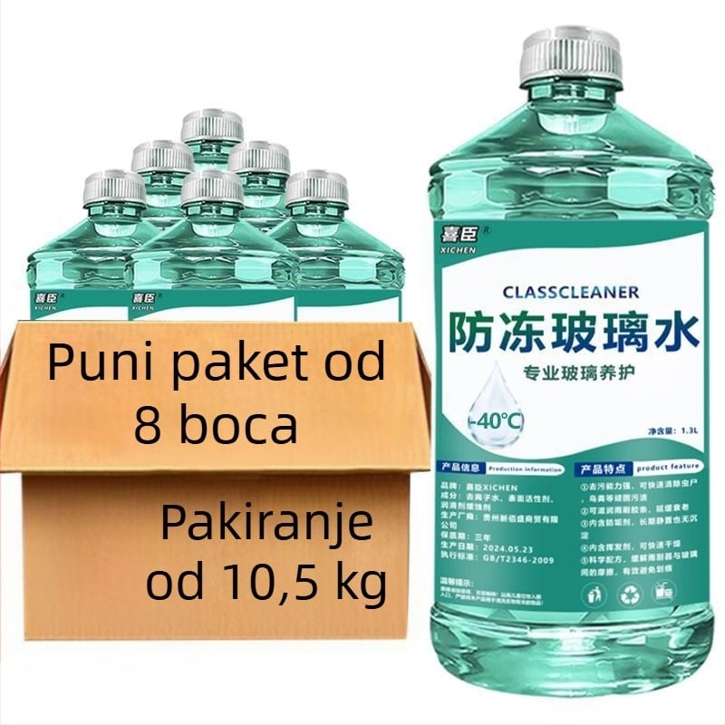 Tekućina za pranje vjetrobranskog stakla s antifrizom do -40°C, cijele godine, kristalni premaz i uklanjanje masnih filmova