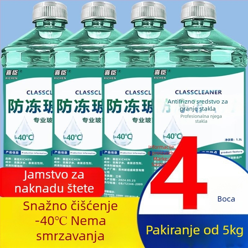Tekućina za pranje vjetrobranskog stakla s antifrizom do -40°C, cijele godine, kristalni premaz i uklanjanje masnih filmova