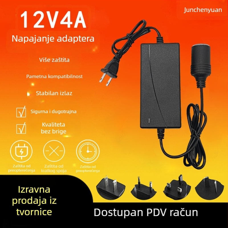 Napajanje 12V 5A za utičnicu za cigaretu – pogodno za usisavače u automobilu, kompresore zraka, hladnjake, kućanske uređaje i nadzor vodnih pumpi