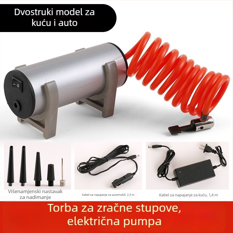 Nafukivač za plivački prsten s više cilindara – 240V, 220W, 35 L/min, izuzetno brzo napuhivanje