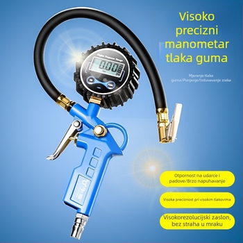 Manometar za tlak u gumama Enjoy, visoka preciznost digitalni prikaz, raspon 0–220 psi, jedinica bar, kućište od smole i legure