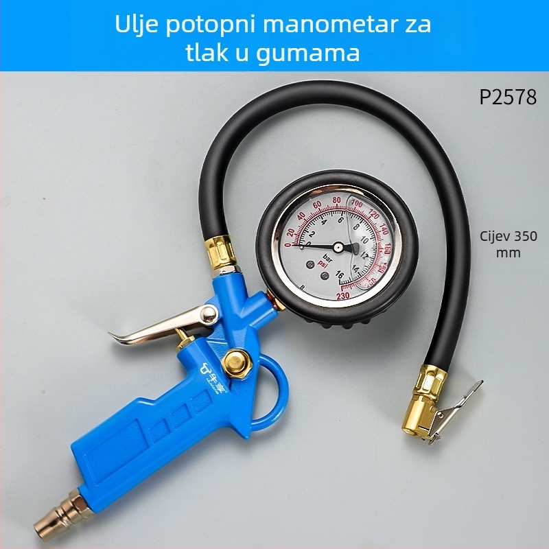 Manometar za tlak u gumama Enjoy, visoka preciznost digitalni prikaz, raspon 0–220 psi, jedinica bar, kućište od smole i legure
