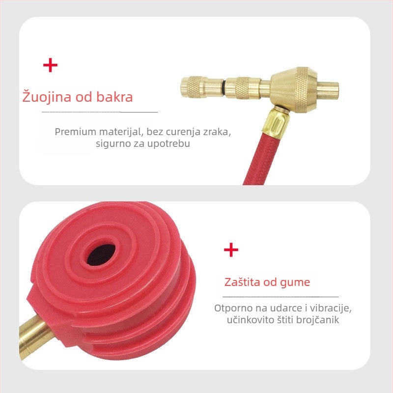 Mehanički mjerač tlaka u gumama s funkcijom brzog otpuštanja, raspon 75 psi, PSI/bar jedinice, model GH05-A11R4, za automobile, motocikle i kamione