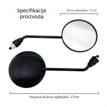 Originalni retrovizor za električno vozilo, 8 mm dvostruki navoji, obrnuti retrovizor, šifra proizvoda Jcbcm7