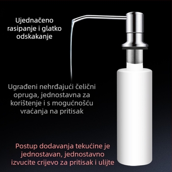 Dispenzer za sapun, 304 nehrđajući čelik, ručni pritisak, novi kineski stil, za kuhinjski sudoper