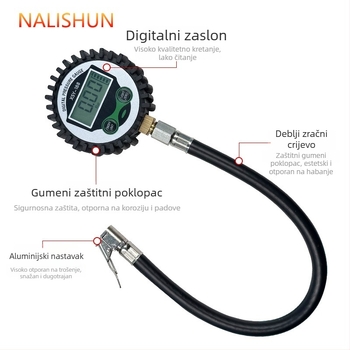 Visoko precizan digitalni manometar za tlak u gumama, elektronički za automobile