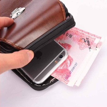 Muška reljefna torbica za struk, od PU kože, otporna na habanje, podstava od poliester, pogodna za poslovna putovanja