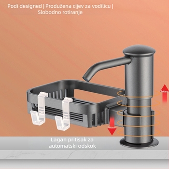 Kuhinjski dozator sapuna od ABS-a, ručni pritisak, elektroplatiranje, moderan minimalistički dizajn, težina 0,5 kg