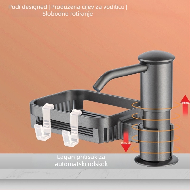 Kuhinjski dozator sapuna od ABS-a, ručni pritisak, elektroplatiranje, moderan minimalistički dizajn, težina 0,5 kg