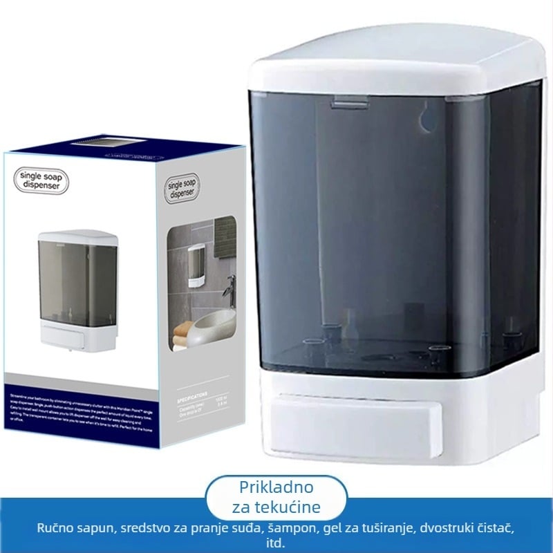 Zidni dozator sapuna (plastika; ručno pritiskanje; injekcijsko oblikovanje; težina 324 g; moderan minimalistički stil)