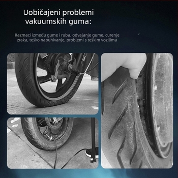 Dvostruka cilindrična pumpa za gume s manometrom — karbonsko čelična, <80W, 30 L/min, 1–5 min rada