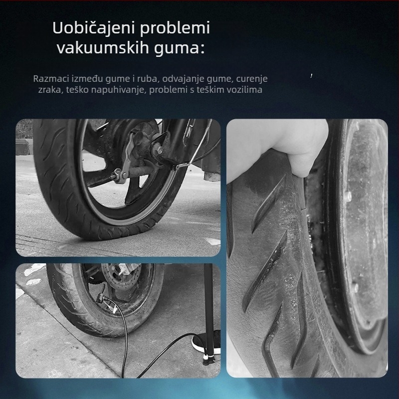 Dvostruka cilindrična pumpa za gume s manometrom — karbonsko čelična, <80W, 30 L/min, 1–5 min rada