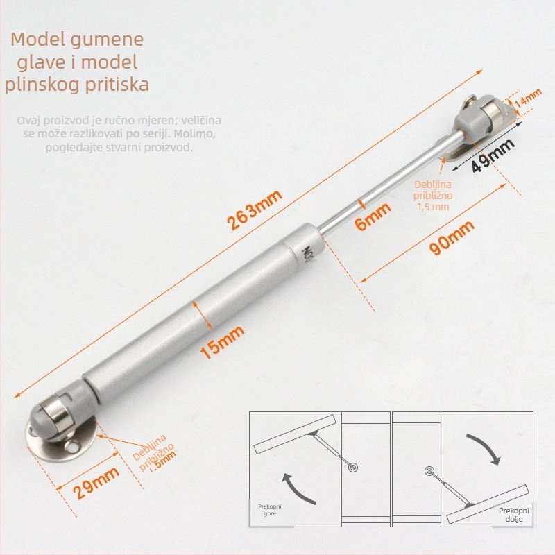 Gasni amortizer za namještaj - Jin Aoding Model 001, Materijal: cinkova legura i plastika, Stil: moderni minimalizam