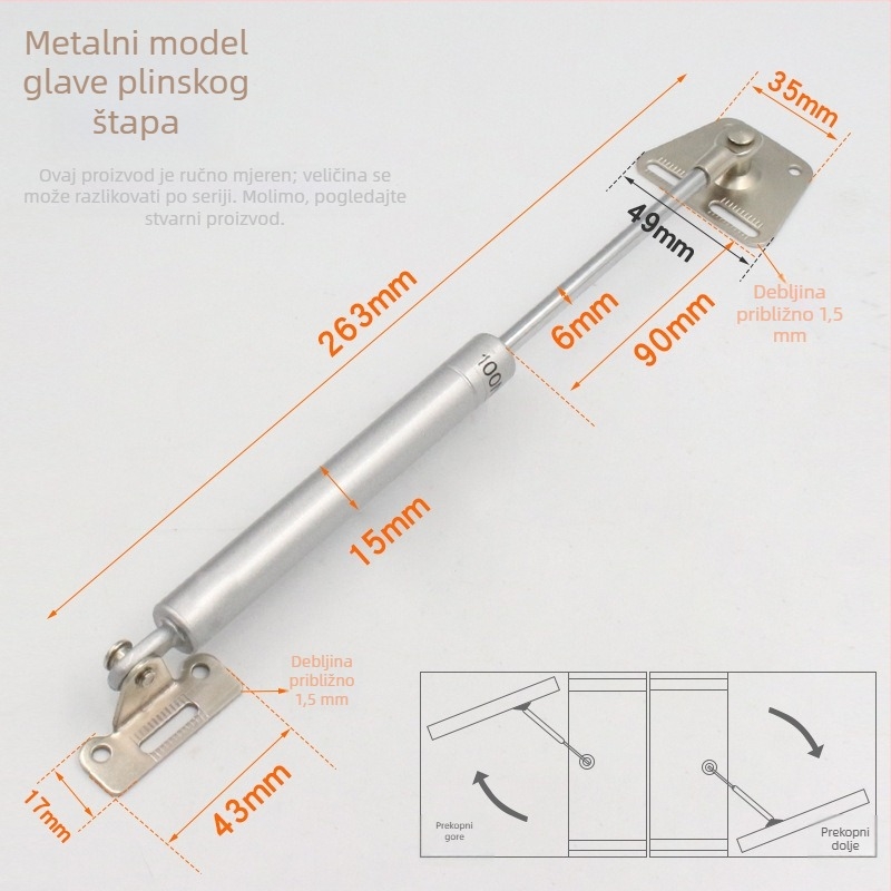 Gasni amortizer za namještaj - Jin Aoding Model 001, Materijal: cinkova legura i plastika, Stil: moderni minimalizam