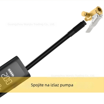 Adapter konverzije zraka s manometrom, bakreno tijelo, 220W, 50 L/min, digitalni zaslon, za automobile, motocikle i bicikle