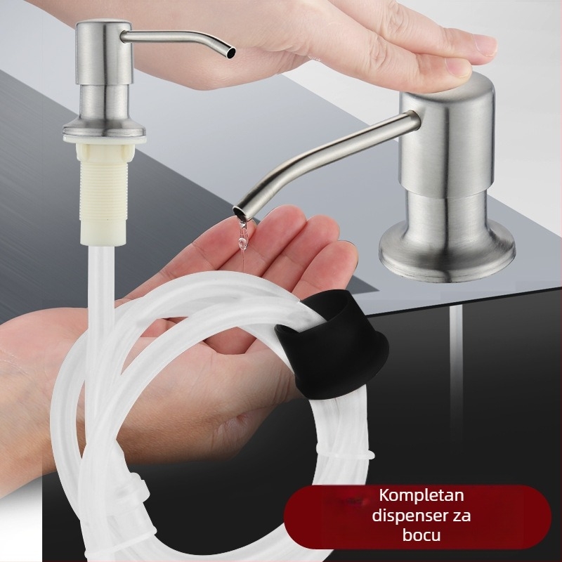 Dispenzer za tekući sapun od nehrđajućeg čelika 304 s produženom cijevi za kuhinjsku doku, ručna pumpa