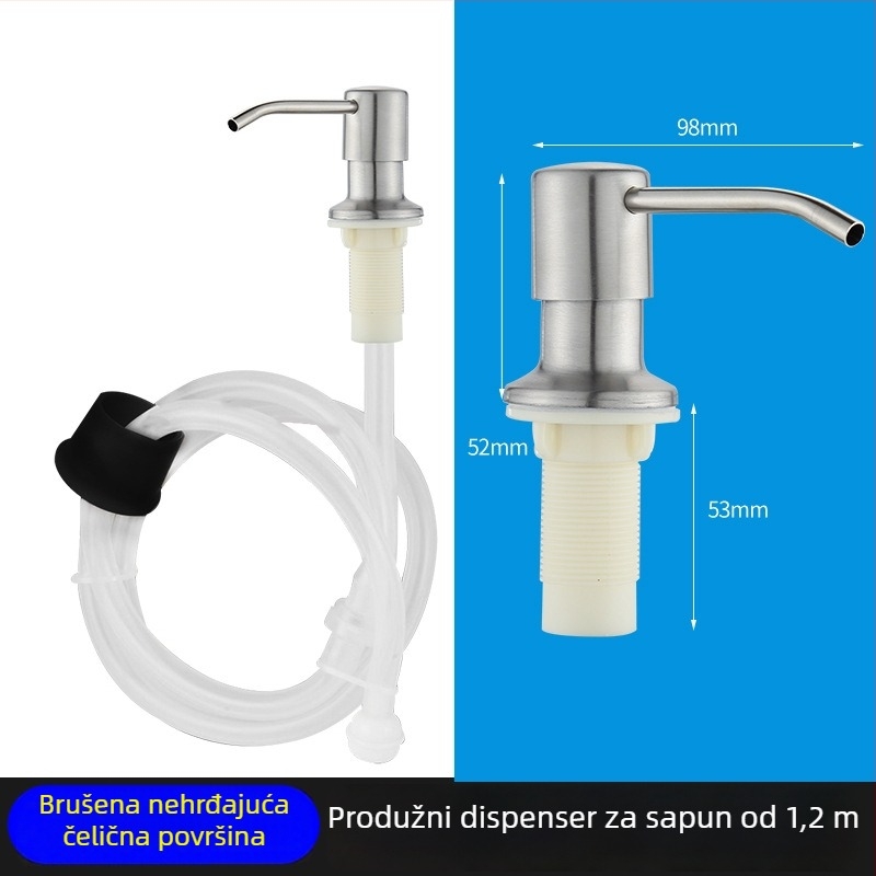 Dispenzer za tekući sapun od nehrđajućeg čelika 304 s produženom cijevi za kuhinjsku doku, ručna pumpa