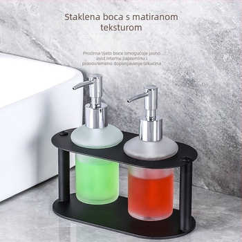 Dispenzer tekućeg sapuna za ploču u kupaonici, moderni minimalistički stil; Longquan ZYP-08, materijal: karbonska čelika, ručni pritisak, težina 0,5 kg.