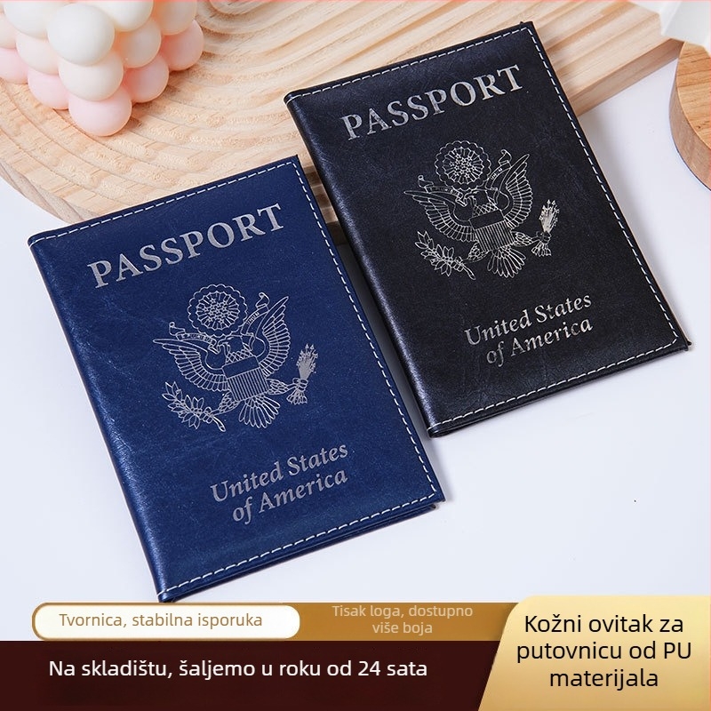 PU kožni držač putovnice, jednobojni dizajn, lagan i otporan, poslovni elitni stil, unisex