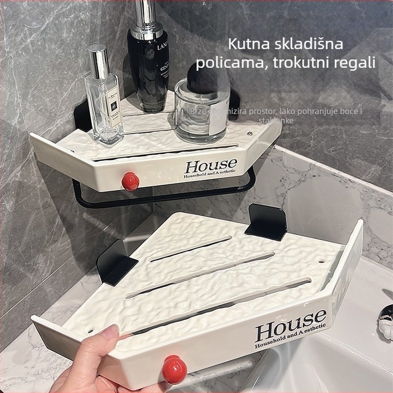 Dopamine kutni zidni stalak, trokutasto polica, 1 razina, nosivost 5 kg, stil laganog luksuza