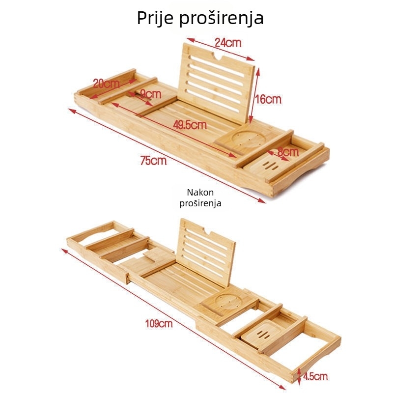 Bambusni regał za kupaonicu, otporan na vlagu, s više od 8 etaža, za pohranu u kupaonici, podnu montažu