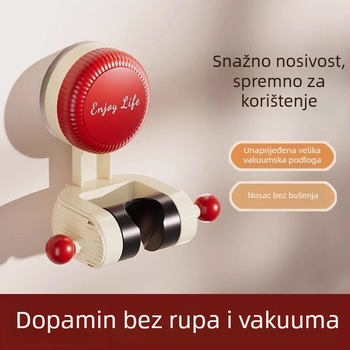 Držač za tuš s pomičnom usisnom čašom, bez bušenja, ABS, podesiva osnova za tuš, kupaonska polica