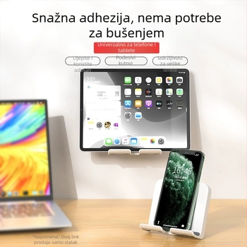 Michael zidni držač za telefon – plastični držač za tablet, jednostavnog i modernog stila, kupaonica, 1 razina, proširivo, bez bušenja