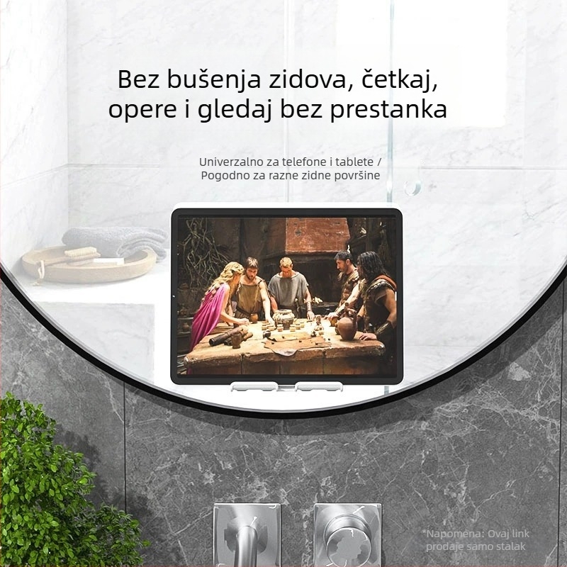 Michael zidni držač za telefon – plastični držač za tablet, jednostavnog i modernog stila, kupaonica, 1 razina, proširivo, bez bušenja