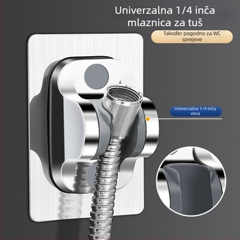 Držač tuš glave bez bušenja – ABS, pričvršćivanje na zid vakuumskim prianjanjem, moderan stil, kupaonski dodatak