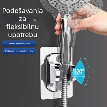 Držač tuš glave bez bušenja – ABS, pričvršćivanje na zid vakuumskim prianjanjem, moderan stil, kupaonski dodatak