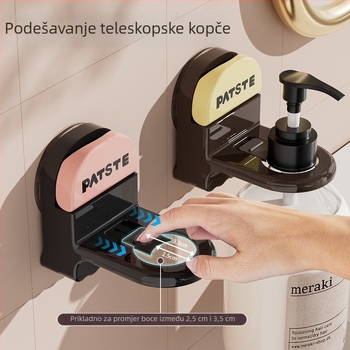 Držač gela za tuš s usisnom kopčom, na zid, od plastike, 1 razina, modern minimalistički stil