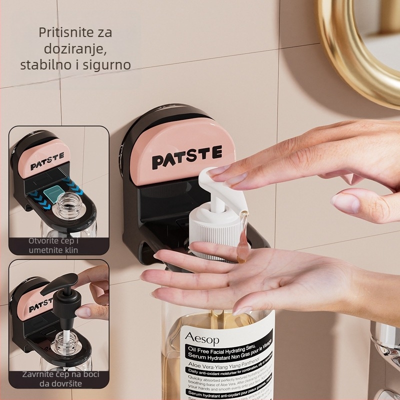 Držač gela za tuš s usisnom kopčom, na zid, od plastike, 1 razina, modern minimalistički stil