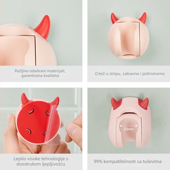 Držač za glavu tuša s vakuumskim montiranjem, podesiv, ABS+HIPS, za kupaonicu