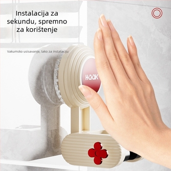 Držač za tuš glavu – pomični, bez bušenja (Ugradnja: usisavanje na zid; Materijal: plastika; Stil: jednostavan i moderan; Kategorija: kupaonska polica)