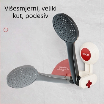 Držač za tuš glavu – pomični, bez bušenja (Ugradnja: usisavanje na zid; Materijal: plastika; Stil: jednostavan i moderan; Kategorija: kupaonska polica)